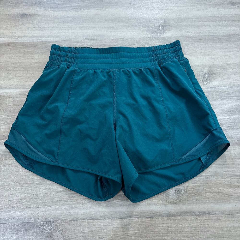 Lululemon Hotty Hot High-Rise Lined Short 4" Dark Teal Women Size 6